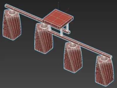 imexx four light ceiling fixture 3D model