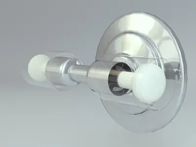 Wall Lamp Single Silver 5 3D model