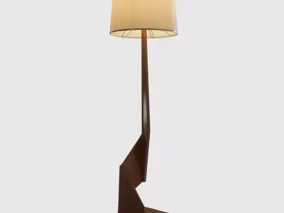 Teak Zig Zag Lamp 3D model