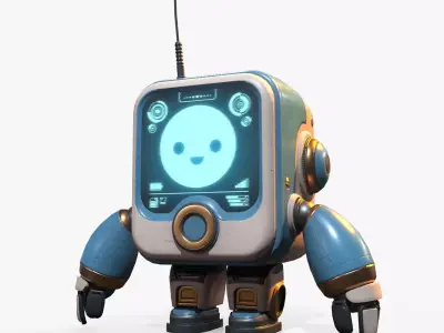 Cute Robot 3D model 6