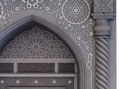 islamic arabic gate model set 782 Low-poly 3D model