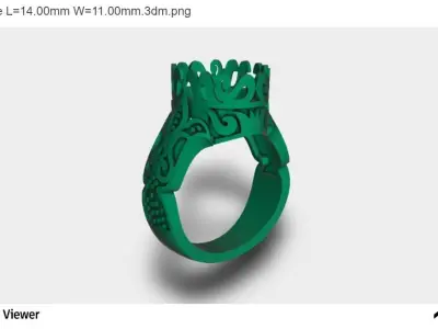 Men Ring With Oval Cut Center Stone 3D print model