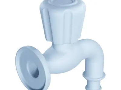 Plastic Water Tap Low-poly 3D model