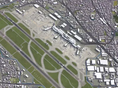 Osaka - Airport - ITM Low-poly 3D model