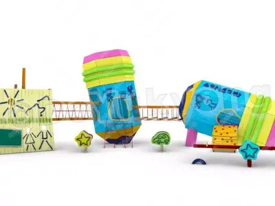 Giant Pencil Playground 3D model