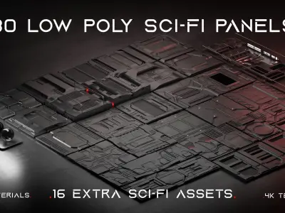 SCI-FI Panels Low-poly 3D model