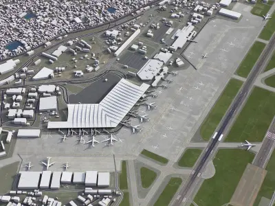 Kolkata Airport Low-poly 3D model