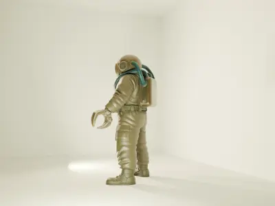 Sci-fi Character Model Vexon - Blender-STL-FBX-A Pose 3D model