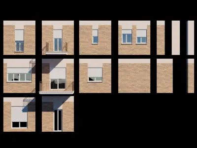 Modular Residential Building Pack Low-poly 3D model