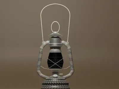 Cartoon Retro Kerosene Lamp 3D model