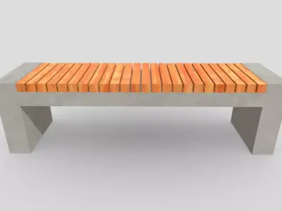 Outdoor Bench Low-poly 3D model