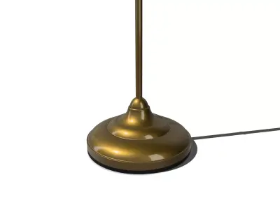 Classic Floor Lamp Brass Base with Fabric Shade 3D Model 3D model