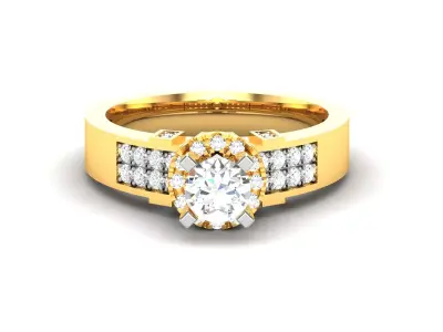 Solitaire Wedding Engagement Ring 3D print model 12