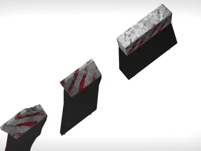 Road Blocks Low-poly 3D model