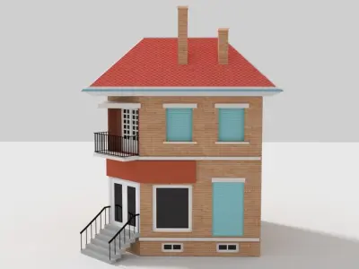 Parisian Building Low-poly 3D model