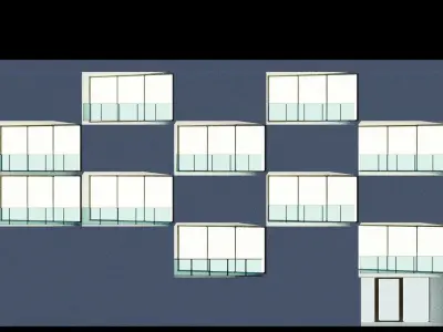 Lowpoly Architectural Building - Exterior Low-poly 3D model