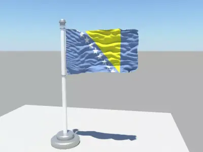 Bosnia and Herzegovina flag 3D model