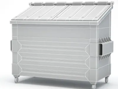 Dumspter trash can on wheels 3D model