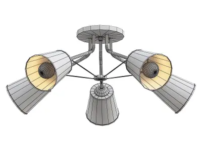 toplight-persis-tl1256d-05bk four light fixtures with shades 3D model
