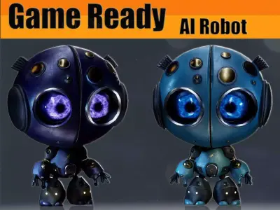 AI Robot Low-poly 3D model