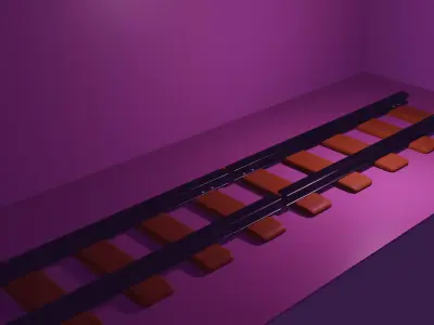Rails train track 3D model
