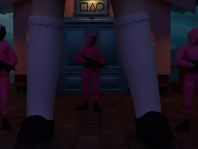 Squid Game Season 3 - Jump Rope made in Blender 3D model