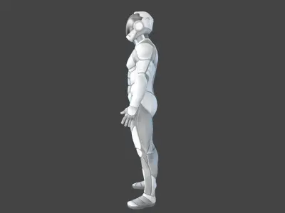 Sci-FI Futuristic Astronaut Space Suit Low-poly 3D model