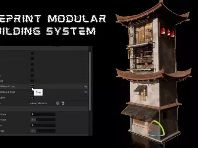 Cyberpunk City Low-poly 3D model