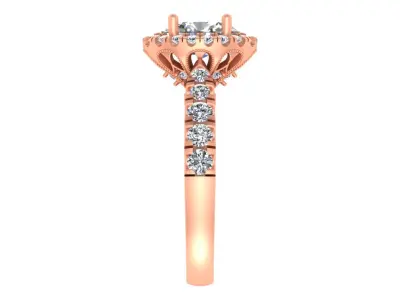 Vintage-Inspired Oval Halo Diamond Engagement Ring 3D print model