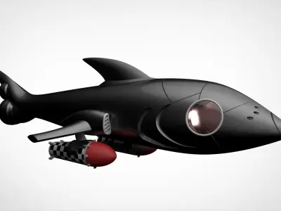 Shark submarine nautilus style 3D model