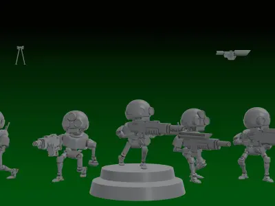 GUARD SERVOCORES - ASSISTANT DROID SQUAD -MONOPOSE- 28mm 3D print model
