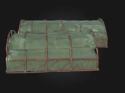 Green Cargo Tents  Tactical Shelter for Rugged Operations 3D model