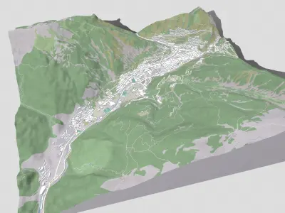 Cityscape Andorra la Vella in Andorra  3D model