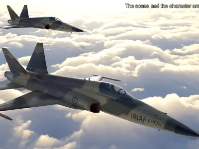  Iranian Aircraft HESA Saeqeh without Arm Rigged for Maya 