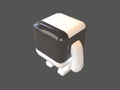 Cube Character 00006 CubeBot Low-poly 3D model