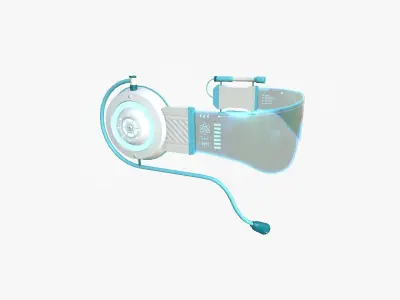 SciFi Glasses D01 Blue - Character Design Fashion Low-poly 3D model