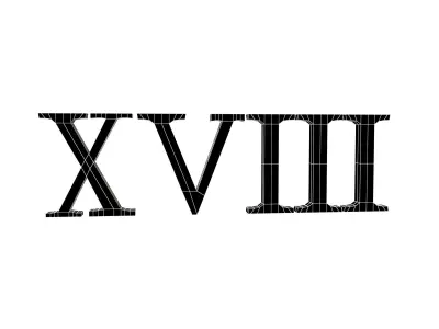 Roman Numerals 18 v1 001 Low-poly 3D model