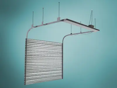 realistic metal garage door Low-poly 3D model