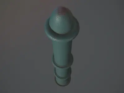 Barrier Bollard pack 5 Green v3 Low-poly 3D model