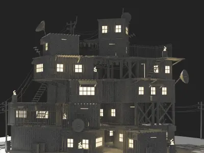 Slum Low Poly Low-poly 3D model