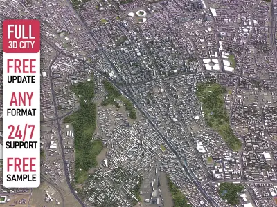 Urumqi - 3D City Model Low-poly 3D model