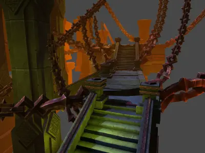 Fantasy Chess RPG Environment - Dungeon2 Low-poly 3D model