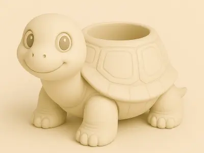 Smiling Turtle Planter 3D print model