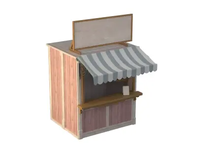 Wooden Stall Kiosk  3D model