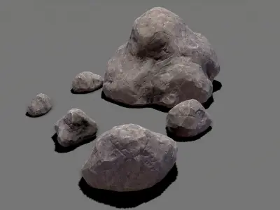 Rock Collection PBR rocks Low-poly 3D model