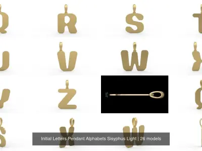 Initial Letters Pendant Alphabets Sisyphus Light 3D Model Pack