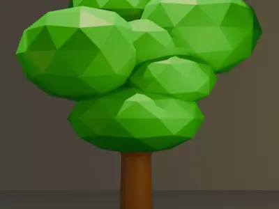 Stylised Low Poly Tree Set Low-poly 3D model