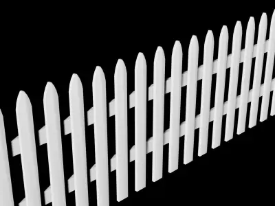 White Picket Fence 3D model