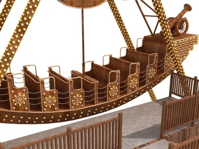 pirate ship ride 3D model