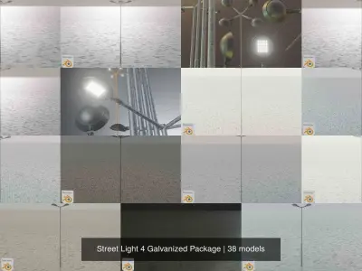 Street Light 4 Galvanized Package